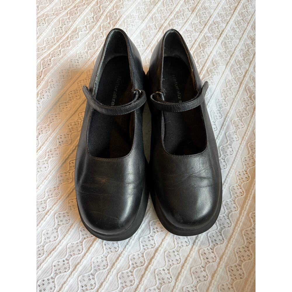Naturalizer Black Leather Mary Jane Comfort Shoes Women's Size 7.5 Wide
